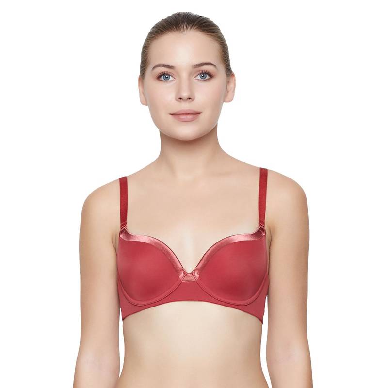 Triumph Women Padded Wired Soft Fabric Elegant T-shirt Bra - Brown (32C)