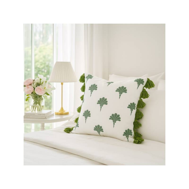 THROW PILLOW Botanical Tassels Cushion Cover (12x12 inches)