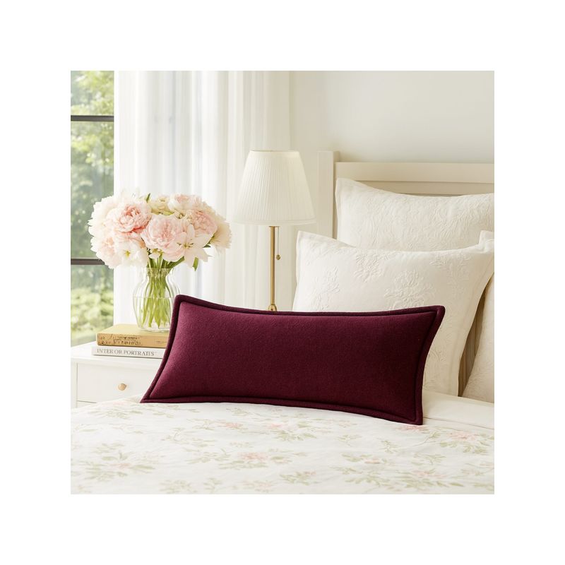 THROW PILLOW Elegance Solid Brown Flanged Cushion Cover (12x18 inches)
