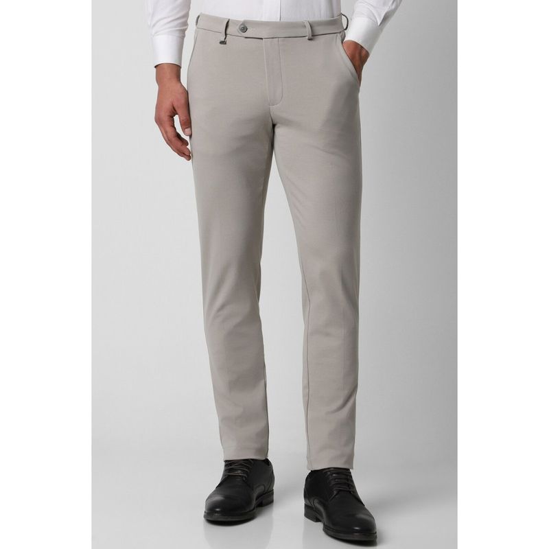 Buy Van Heusen Men Grey Solid Ultra Slim Fit Trousers Online
