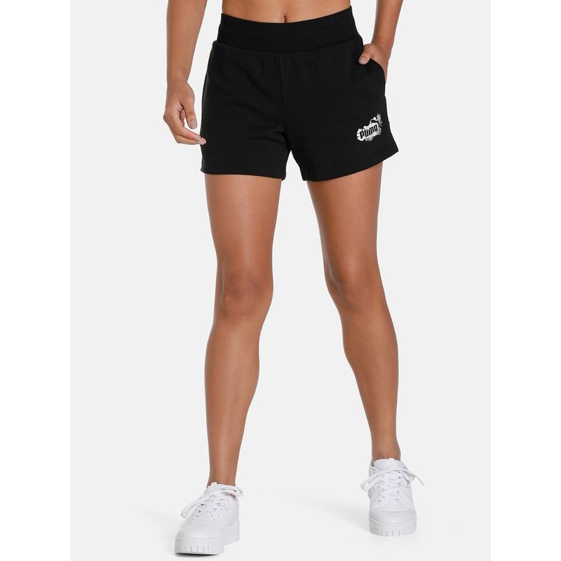 Puma Ess Flower Power 4 Womens Black Shorts (XL)