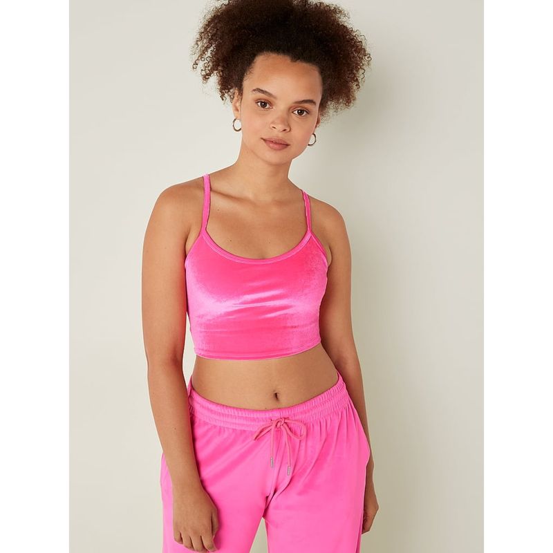 Victoria's Secret Pink Ultimate Velvet Lightly Lined Sports Bra Crop (XXL)