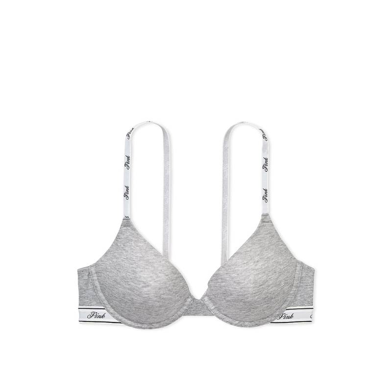 Victoria's Secret Grey Pink Wear Everywhere Wear Everywhere Lightly Lined T-Shirt Bra (38C)