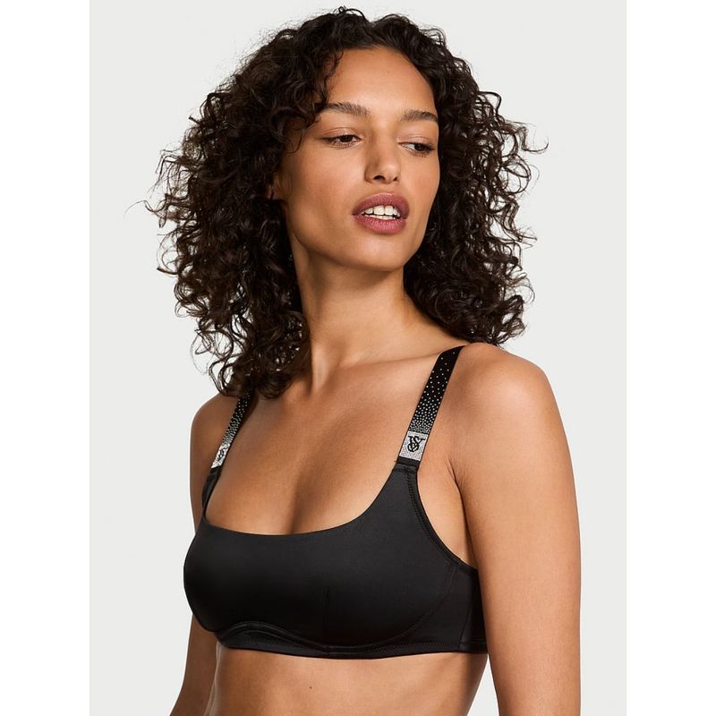 Victoria's Secret Black Very Sexy Shine Strap Scoop Bralette (XS)