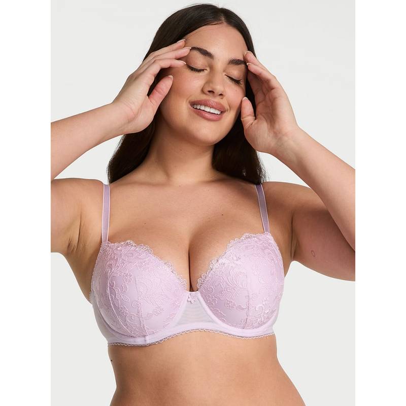 Victoria's Secret Lavender Dream Angels Vintage Blossom Lightly Lined Demi Bra (38DD)
