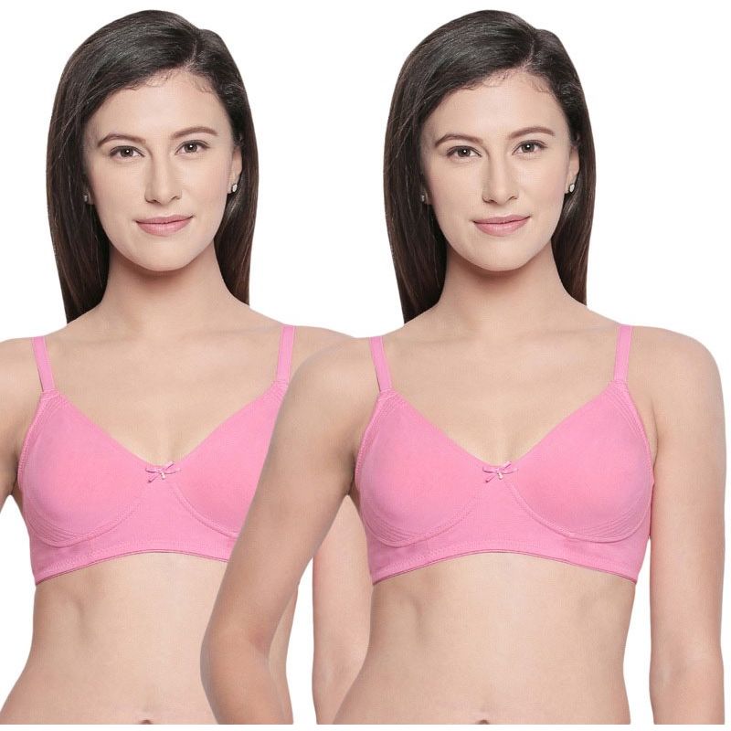 Bodaycare B, C & D Cup Perfect Coverage Bra In 100% Cotton-Pack Of 2 - Pink (32C)