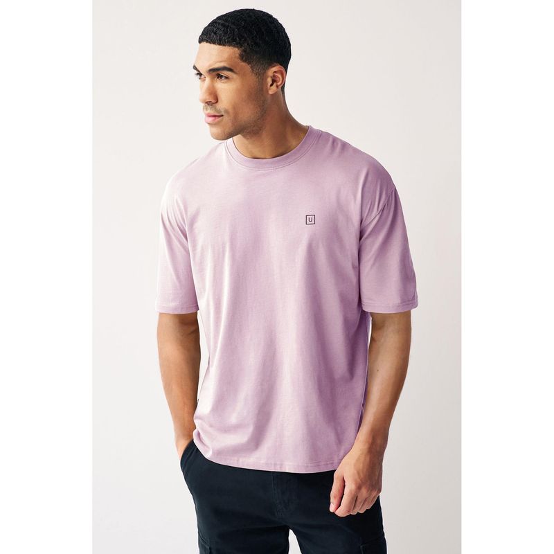 Buy Urbano Fashion Mens White Solid Round Neck Oversized