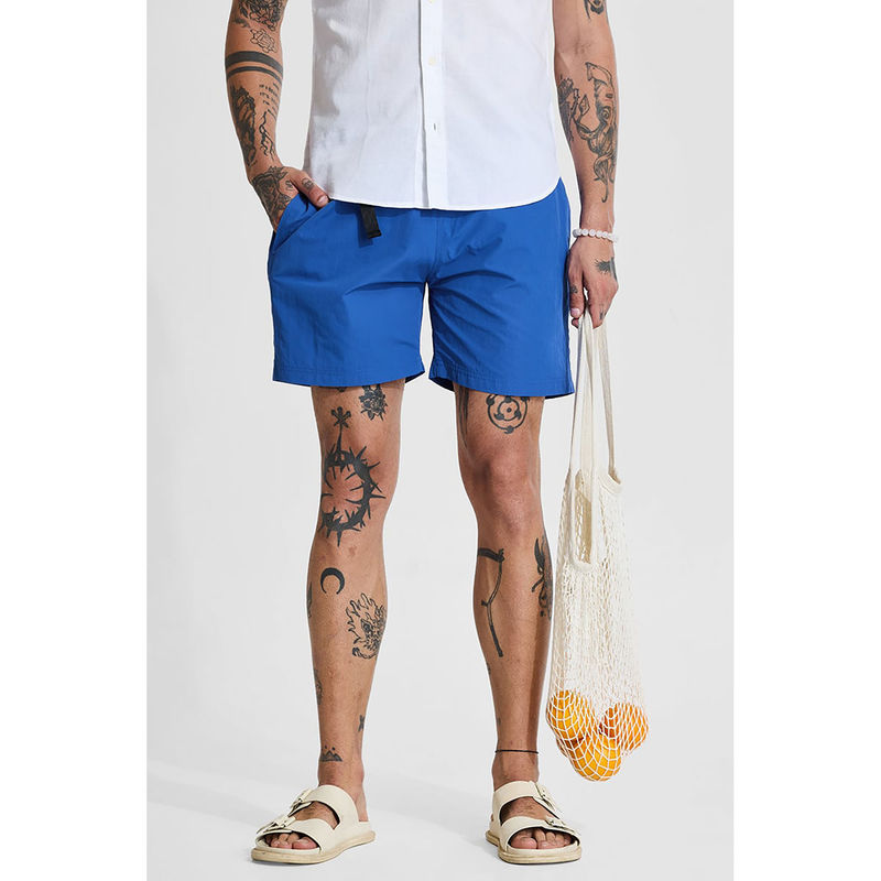 Snitch Blue Regular Fit Shorts (28)