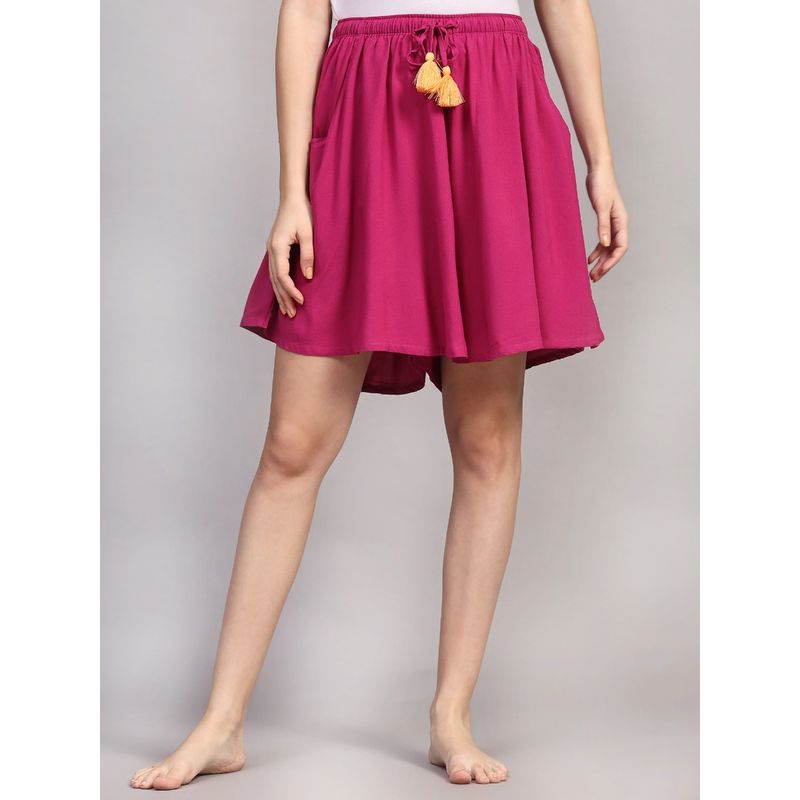 Bstories Magenta Solid Shorts (2XL)