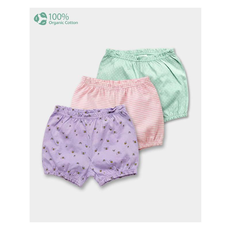 Carter's Baby Girl Organic Cotton Bloomers (Pack of 3) (0-3 Months)
