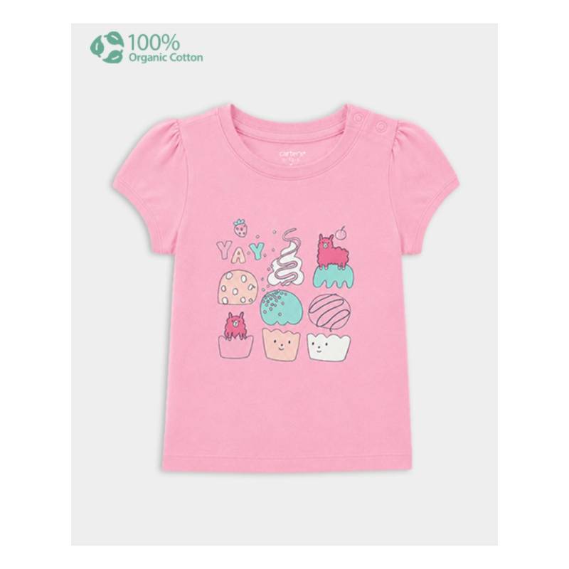 Carter's Baby Girl Organic Cotton Crew Neck T-Shirt (0-3 Months)