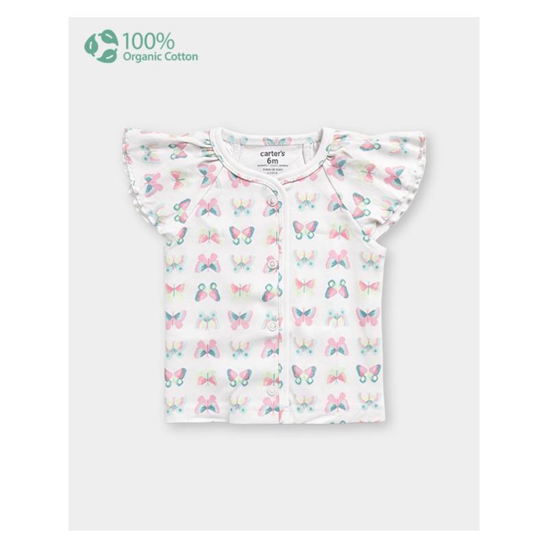 Carter's Baby Girl Organic Cotton Front Open Top (New Born)
