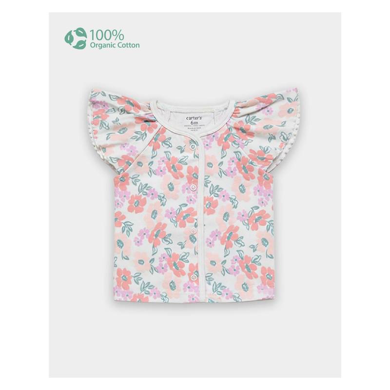 Carter's Baby Girl Organic Cotton Front Open Top (New Born)