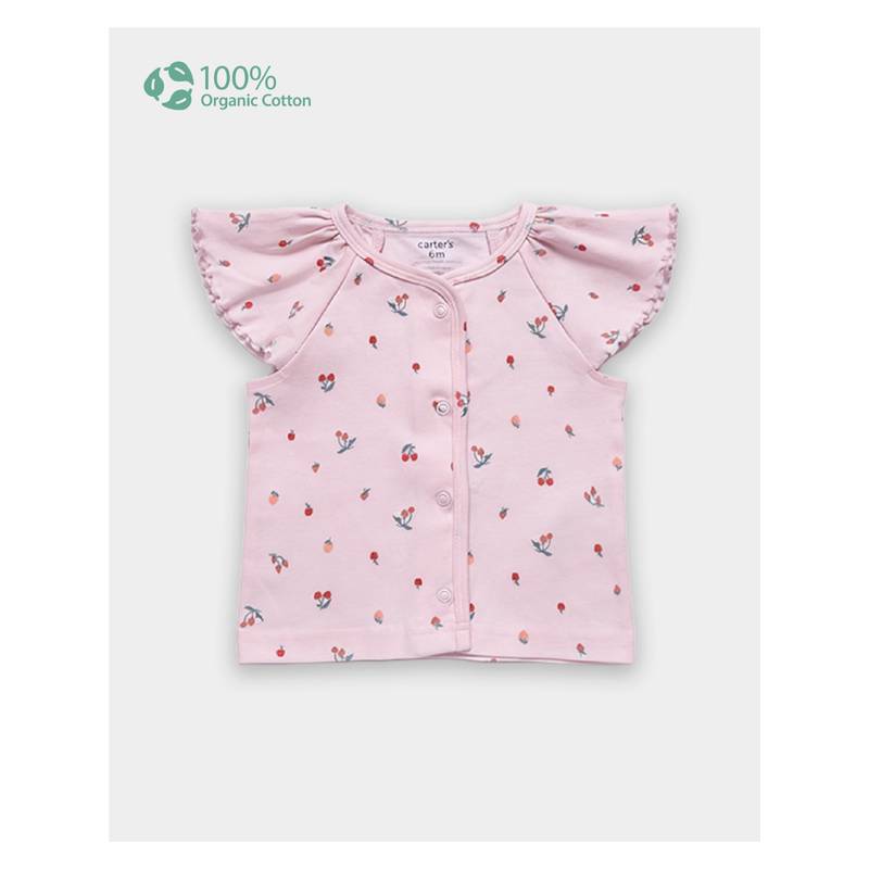 Carter's Baby Girl Organic Cotton Front Open Top (New Born)
