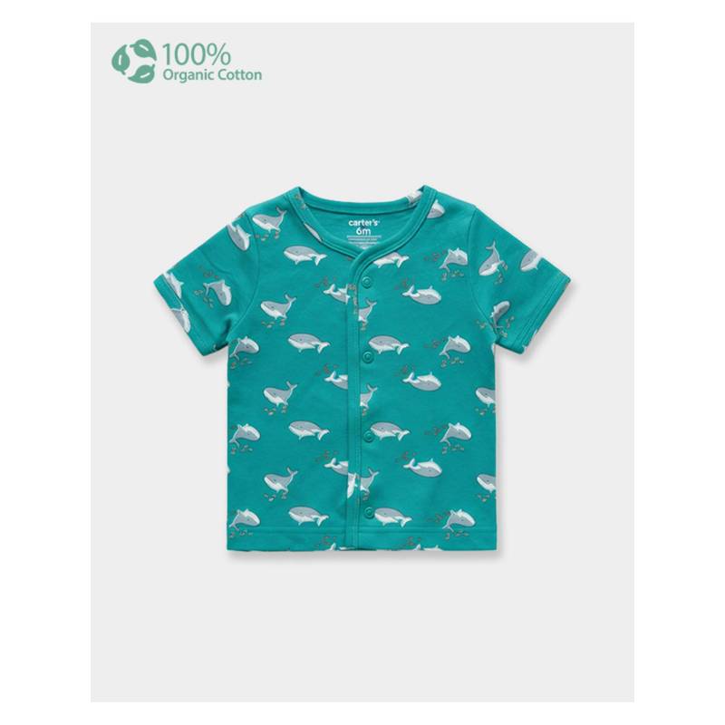 Carter's Baby Boy Organic Cotton Front Open T-Shirt (New Born)