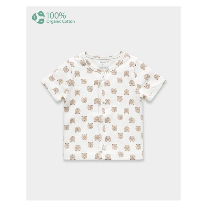 Carter's Baby Boy Organic Cotton Front Open T-Shirt (New Born)