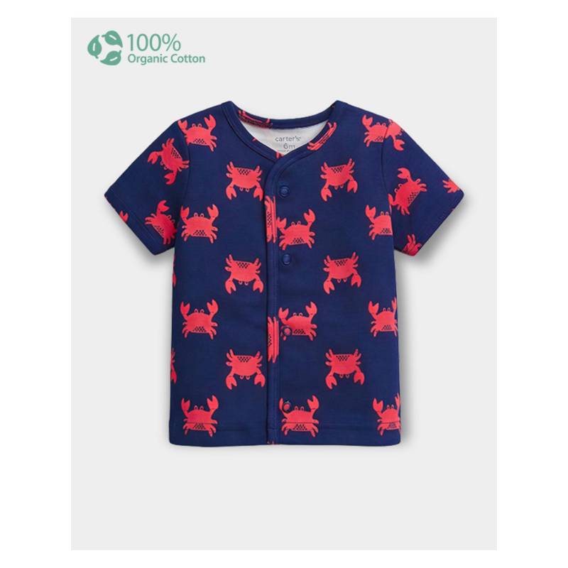 Carter's Baby Boy Organic Cotton Front Open T-Shirt (New Born)