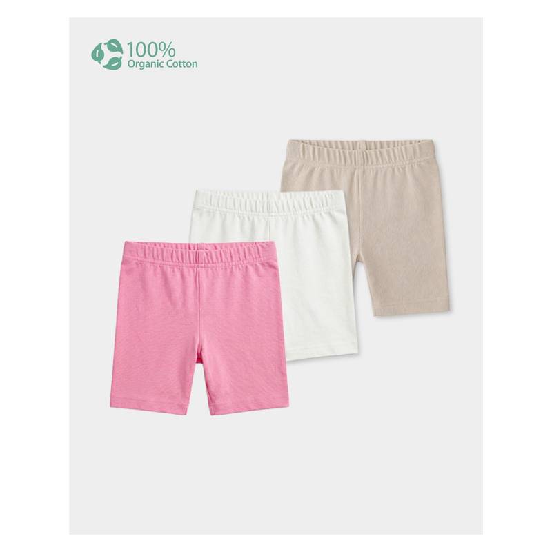 Carter's Organic Cotton Cycling Shorts Solid with Anti Microbial (Pack of 3) (2-3 Years)