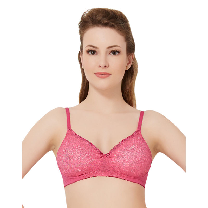 Amante Lace Essentials Padded Non-Wired T-Shirt Bra - Neon Pink (36C)