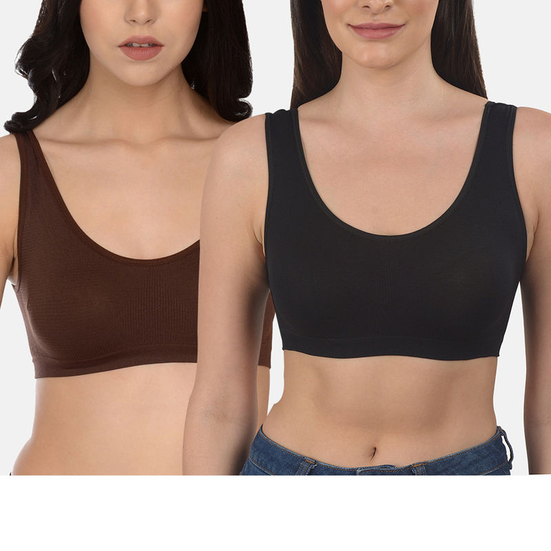 Mod & Shy Pack of 2 Solid Teenager Slip on Bra - Multi-Color (32B)