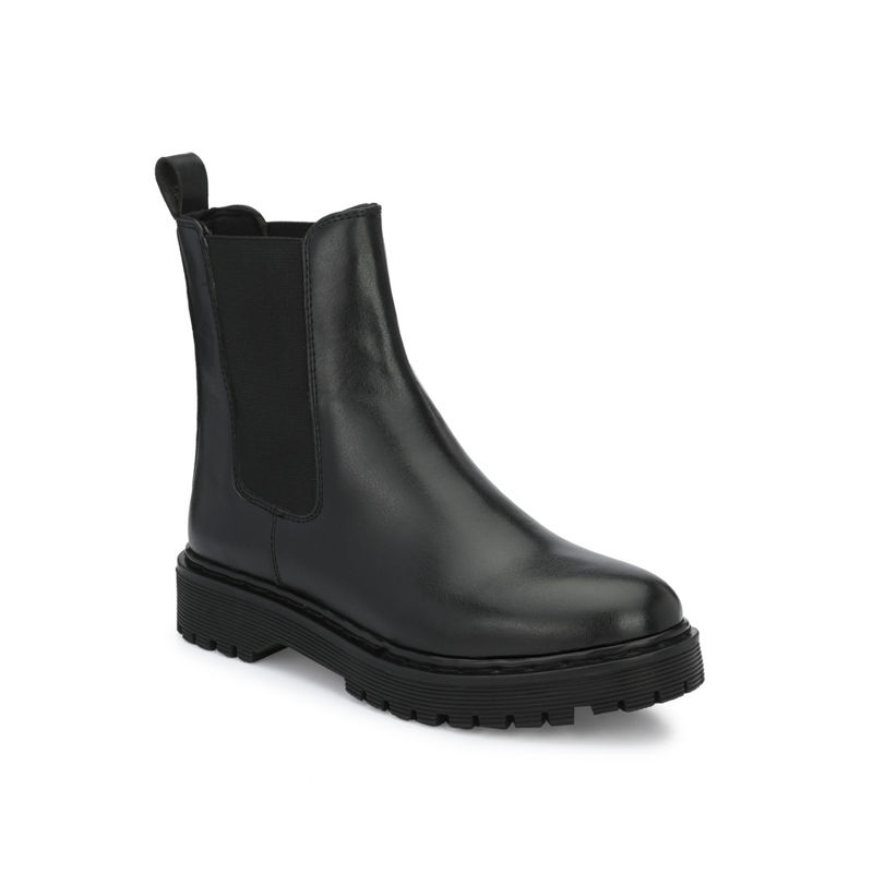 Delize Black Solid Women's Chelsea Boots (EURO 40)