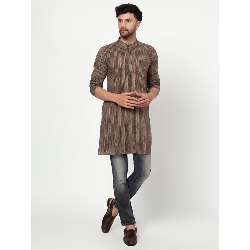 Spring Soul Brown Textured Kurta (S)