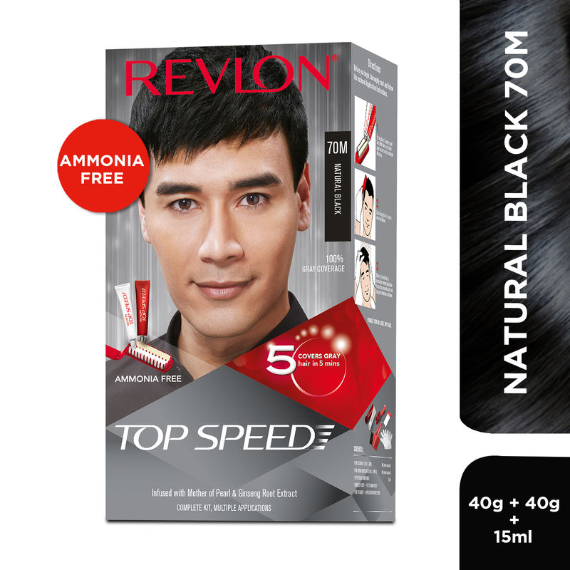 Revlon Top Speed Hair Color for Man - Natural Black 70M