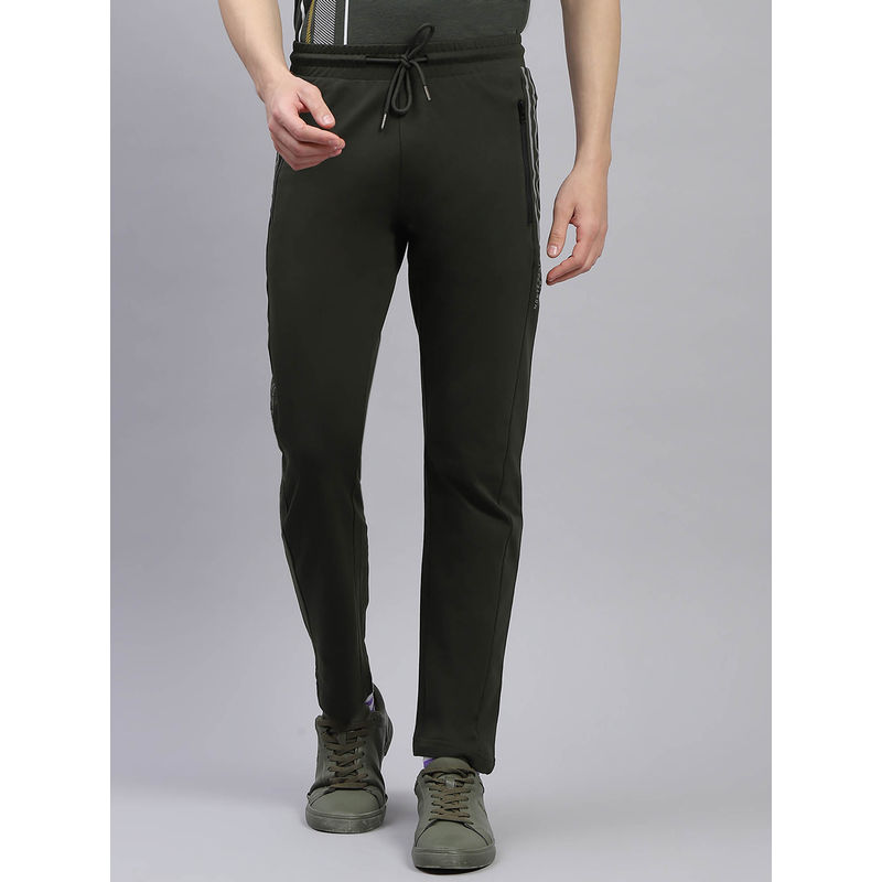 Monte Carlo Mens Olive Solid Regular Fit Trackpants (2XL)