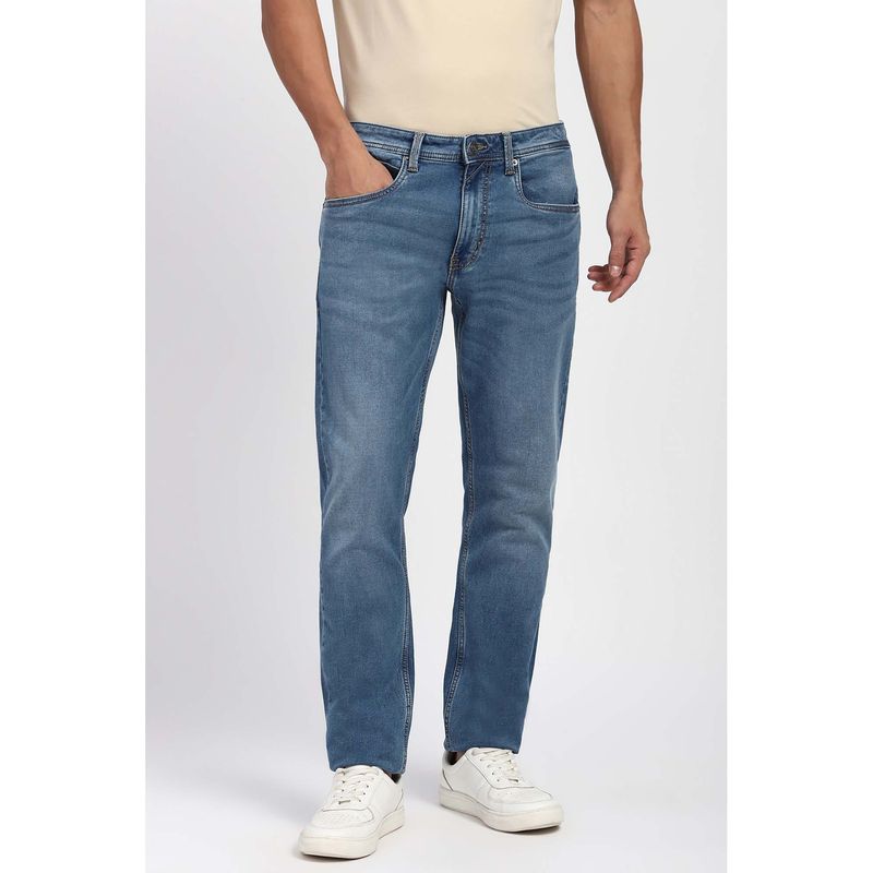 Peter England Men Blue Solid Regular Fit Jeans (28)