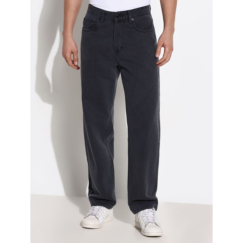 SHOWOFF Mens Grey Straight Fit Jeans (34)