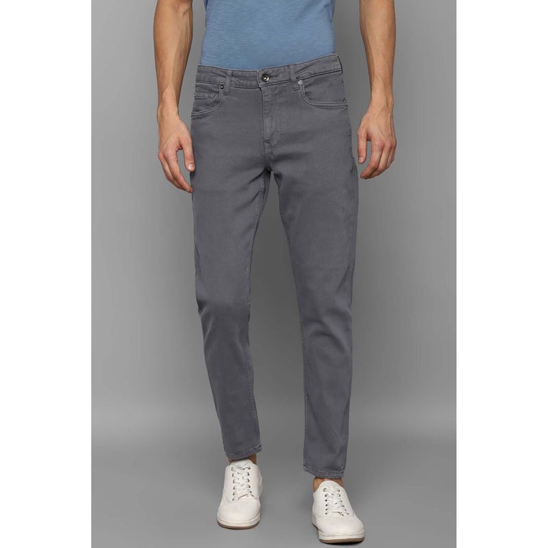 Louis Philippe Men Grey Dark Smart Fit Jeans (34)