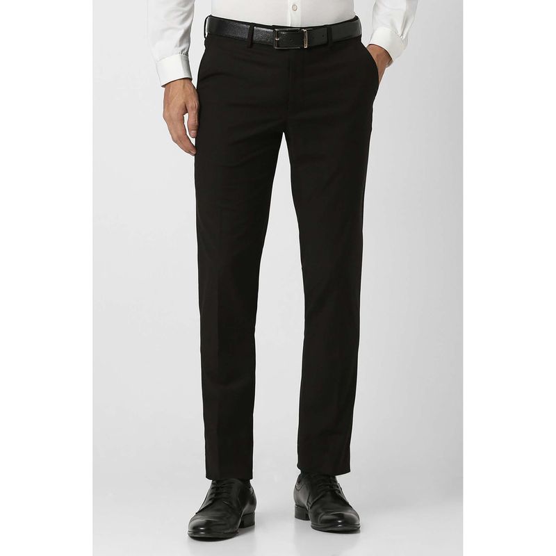 Van Heusen Men Black Solid Slim Fit Chinos (34)