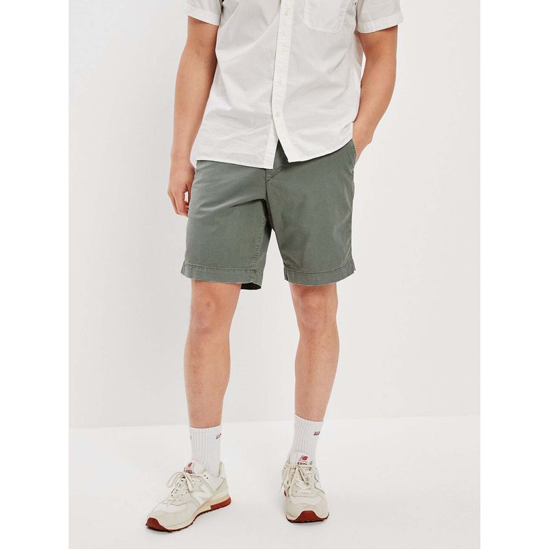 American Eagle Men Green Flex 9 Inches Lived-In Khaki Short (38)