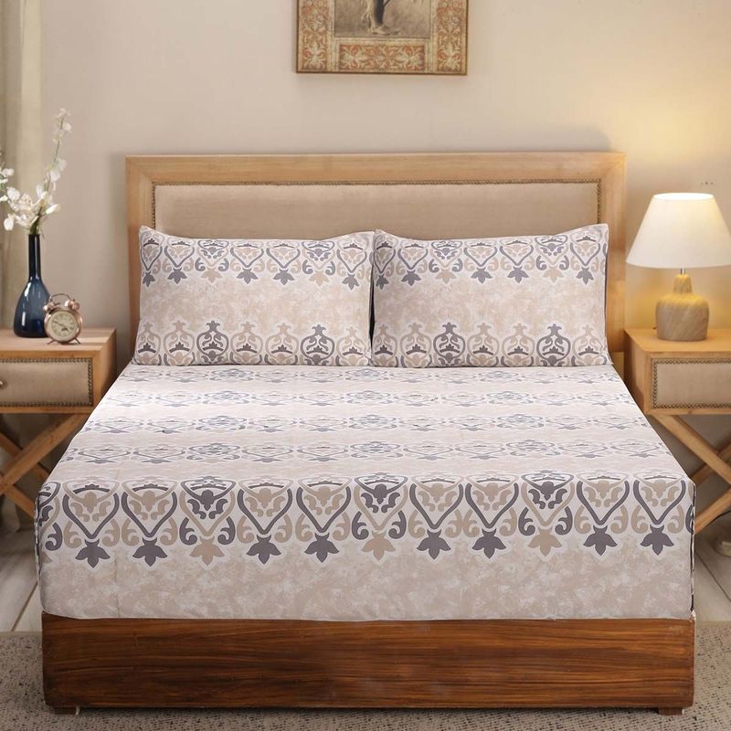 Maspar Hues Nouveau Tradition Kaleen Global 300Tc Cotton Bedsheet, 2