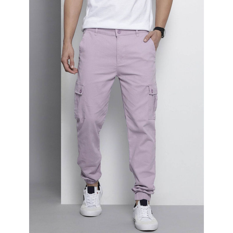 The Indian Garage Co Purple Solid Regular Fit Joggers (32)
