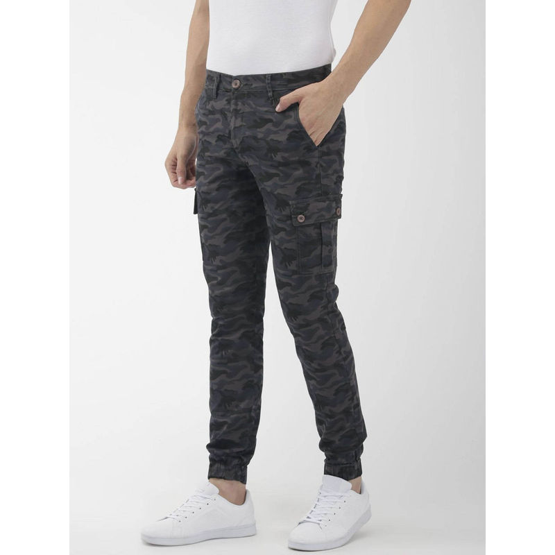 The Indian Garage Co Grey Camouflage Regular Fit Joggers (34)
