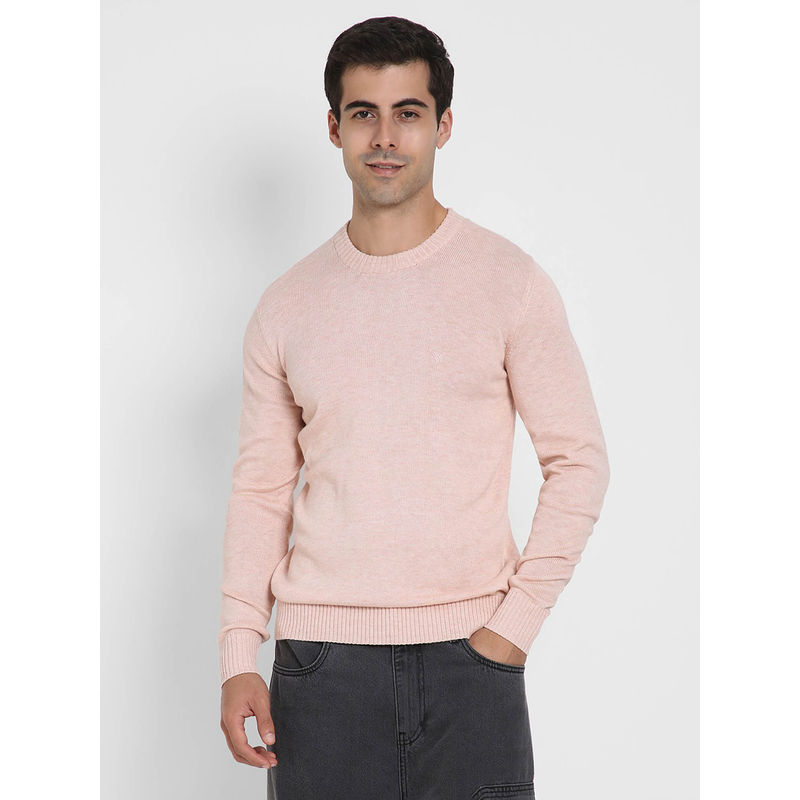 American Eagle Pink Solid Regular Fit Sweater (L)