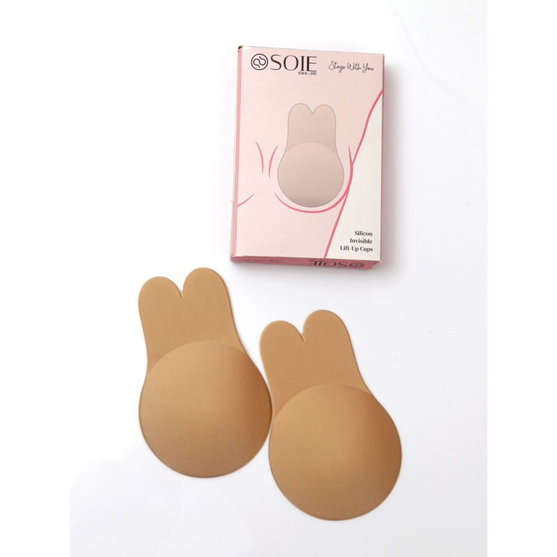 SOIE Women's Instant Push-Up Enhancement Reusable Lift-Up Cups -Nude (L)