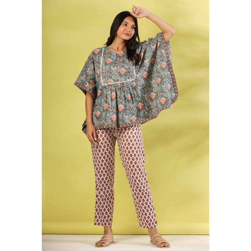 SANSKRUTIHOMES Women Pure Cotton Night Suit (Set of 2) (XL)