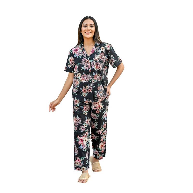 SANSKRUTIHOMES Women Pure Cotton Night Suit (Set of 2) (2XL)