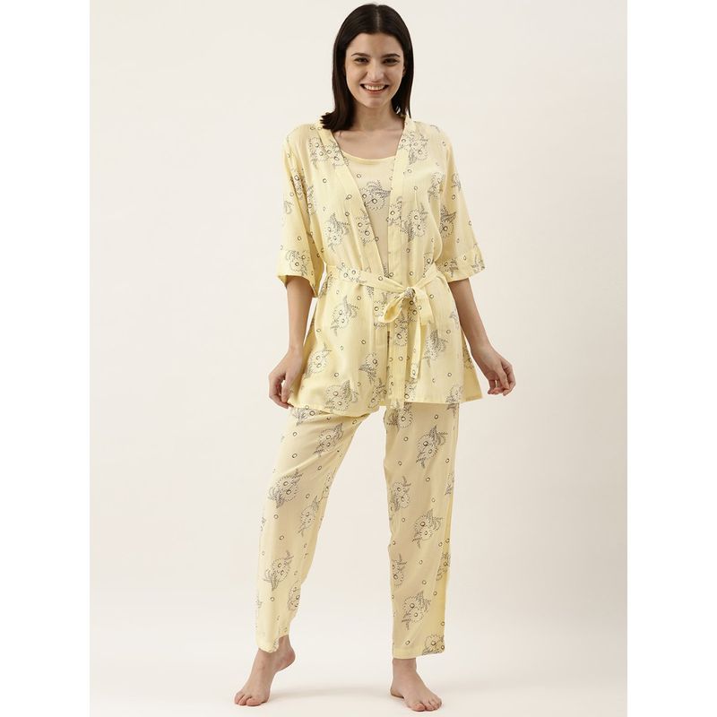 SAY Women Rayon Night Suit (Set of 4) (S)