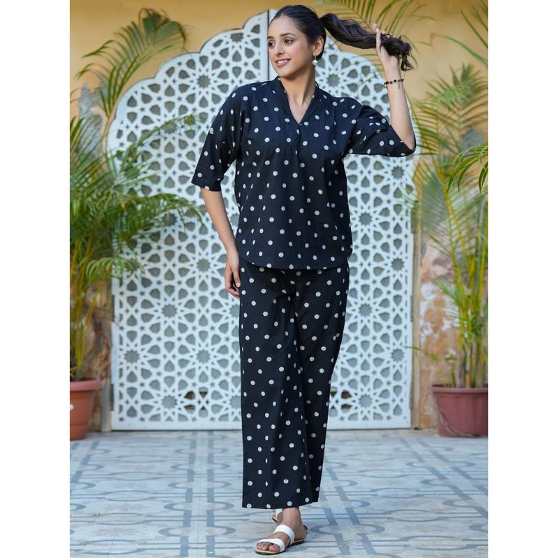 SANSKRUTIHOMES Women Pure Cotton Night Suit (Set of 2) (M)