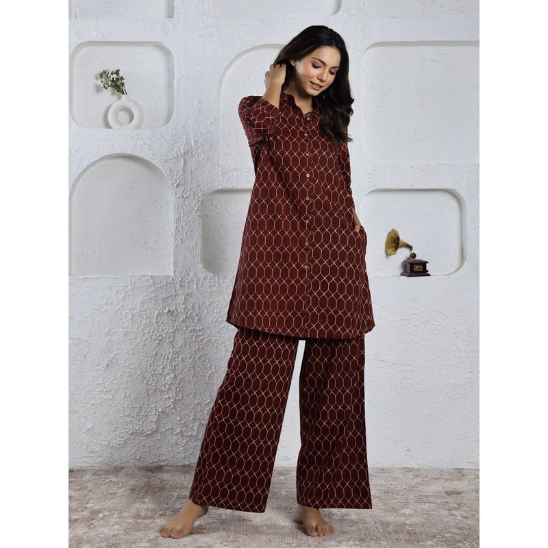 SAY Women Pure Cotton Night Suit (Set of 2) (S)