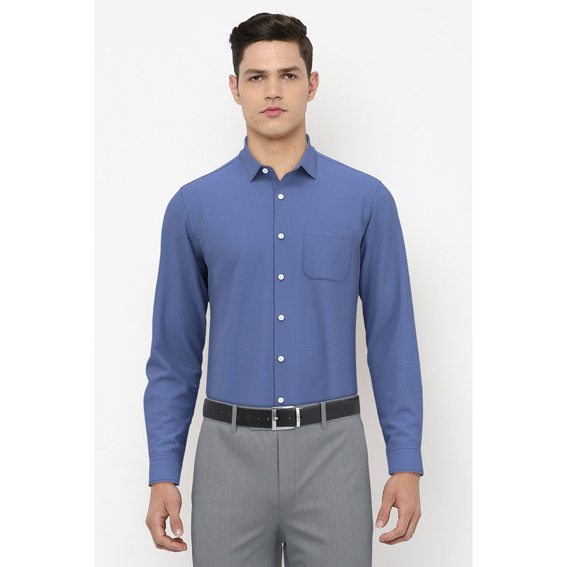 Peter England Men Blue Full Sleeves Formal Shirt (42)