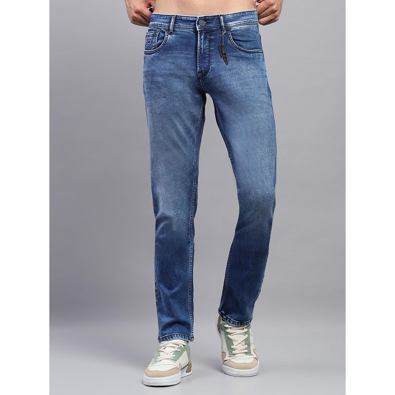 Monte Carlo Mens Blue Light Wash Denim Jeans (38)