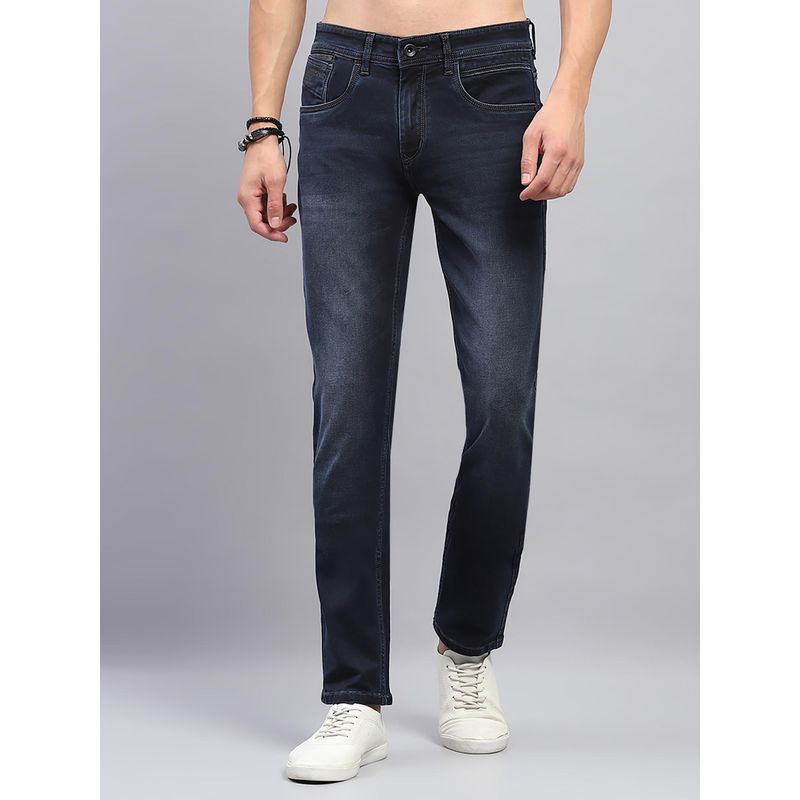 Monte Carlo Mens Black Light Wash Denim Jeans (38)