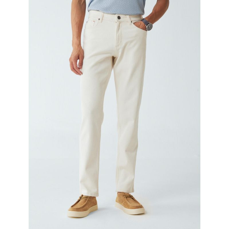 Andamen Regular Fit Casual Men Off-White Solid Pocket Jeans (34)