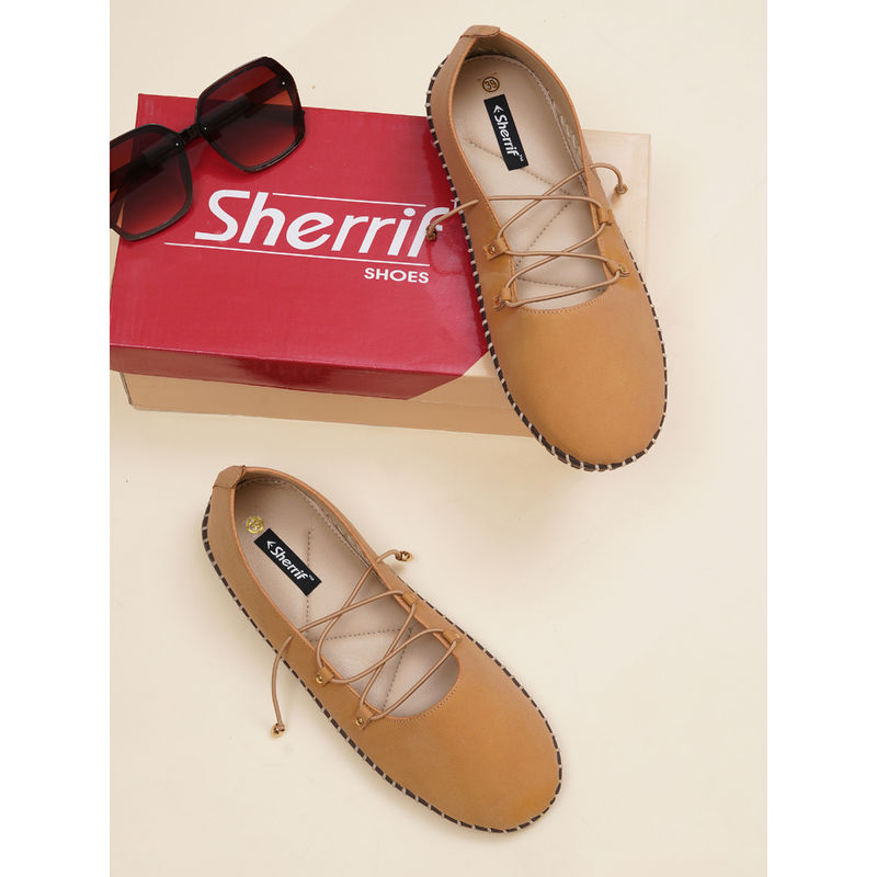Sherrif Shoes Women Tan Solid Casual Ballerinas (EURO 38)