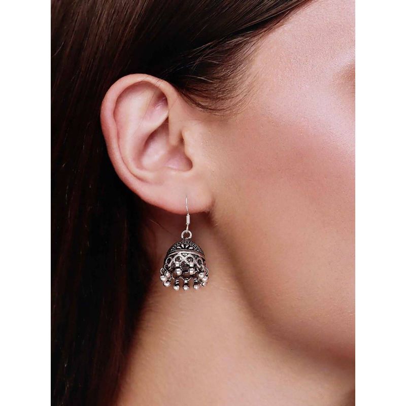 Pure Silver Alari Dome Jhumki