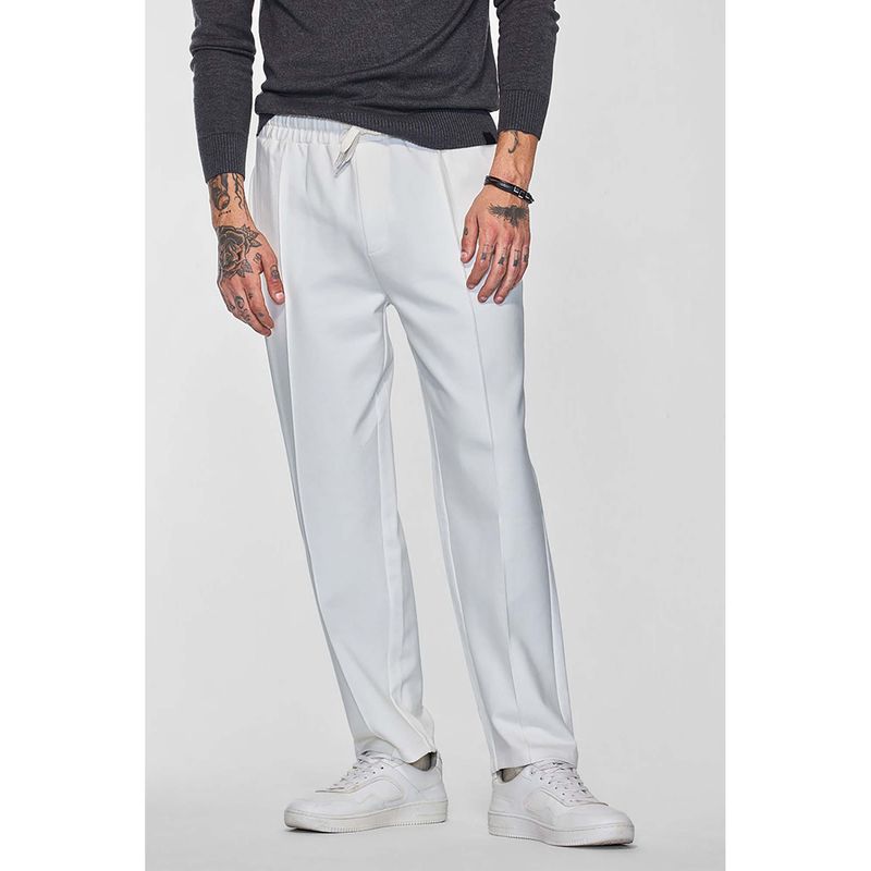 Snitch White Stretch Korean Trousers (38)